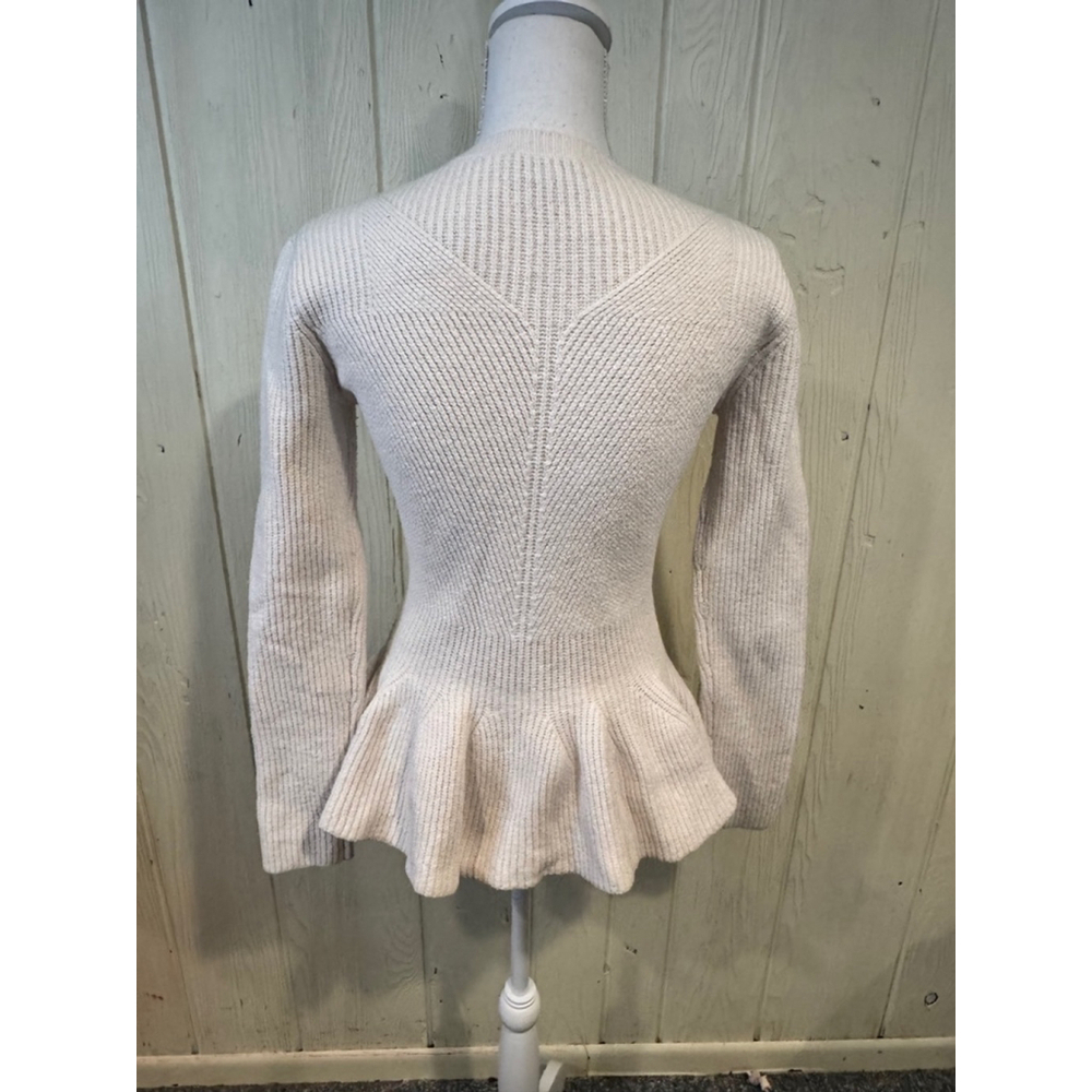 Ted Baker Ohavia Ivory Peplum Sweater Long Sleeve Size 4 - Picture 8 of 13